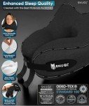 SNUGL Neck Travel Pillow - Memory Foam Airplane Pillow - Flight Pillow | Neck Support Travel Pillow with Carry Bag & Clip | Neck Pillows for Sleeping Travel Plane | Flying Travel Essentials - Black