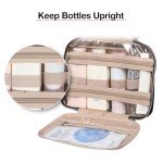 BAGSMART Toiletry Bag Hanging Travel Makeup Organizer with TSA Approved Transparent Cosmetic Bag Makeup Bag for Full Sized Toiletries, Medium-Black