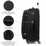 Travelpro Maxlite 5 Softside Expandable Checked Luggage with 4 Spinner Wheels, Lightweight Suitcase, Men and Women, Black, Checked Medium 25-Inch