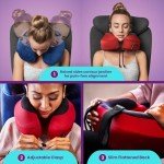 Cabeau Airplane Pillow for Long Flights – Evolution S3 – Best Travel Accessory with Seat Straps to Secure Your Head and Neck and Provides 360° Support (Jet Black)