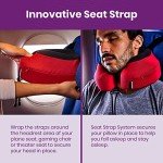 Cabeau Airplane Pillow for Long Flights – Evolution S3 – Best Travel Accessory with Seat Straps to Secure Your Head and Neck and Provides 360° Support (Jet Black)