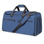 Carry on Garment Bag for Travel, Bukere Convertible Suit Travel Garment Duffel Bag for Men Women Business, Shoe Compartment, Detachable Shoulder Strap, Multi-Function 2 in 1 Weekender Bag, Blue