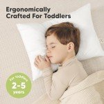 KeaBabies 2-Pack Toddler Pillow 13x18 - Soft Organic Cotton Kids Travel Bed Pillows for Sleeping, School, Nap, Machine Washable, Toddlers 2 to 5, Pillowcase Sold Separately (Soft White)