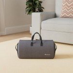 Convertible Garment Bag with Shoulder Strap, Modoker Carry on Garment Duffel Bag for Men Women - 2 in 1 Hanging Suitcase Suit Travel Bags (Black)