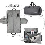 Convertible Garment Bag with Shoulder Strap, Modoker Carry on Garment Duffel Bag for Men Women - 2 in 1 Hanging Suitcase Suit Travel Bags (Black)