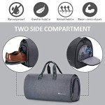 Convertible Garment Bag with Shoulder Strap, Modoker Carry on Garment Duffel Bag for Men Women - 2 in 1 Hanging Suitcase Suit Travel Bags (Black)