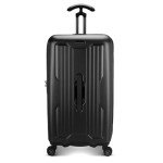 Traveler's Choice Ultimax II 26" Medium Trunk Spinner Luggage, Tie Down Straps, Matte Black, Checked Inch