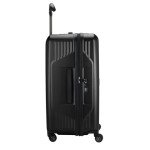 Traveler's Choice Ultimax II 26" Medium Trunk Spinner Luggage, Tie Down Straps, Matte Black, Checked Inch