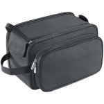 Buruis Extra Large Toiletry Bag for Men, Travel Toiletry Organizer Dopp Kit Water-resistant Shaving Bags, PU Leather Cosmetic Bathroom Shower Bag for Toiletries, Grooming, Accessories (Black)