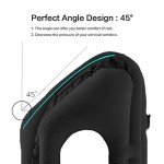 Kimiandy Inflatable Travel Pillow for Airplane, Neck Air Pillow for Sleeping to Avoid Neck and Shoulder Pain, Support Head and Lumbar, Used for Airplane, Car, Bus and Office (Black)