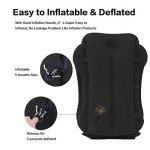 Kimiandy Inflatable Travel Pillow for Airplane, Neck Air Pillow for Sleeping to Avoid Neck and Shoulder Pain, Support Head and Lumbar, Used for Airplane, Car, Bus and Office (Black)