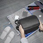 Buruis Extra Large Toiletry Bag for Men, Travel Toiletry Organizer Dopp Kit Water-resistant Shaving Bags, PU Leather Cosmetic Bathroom Shower Bag for Toiletries, Grooming, Accessories (Black)