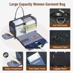 LekeSpring Garment Bags with 6 Set Packing Cubes, Garment Convertible Weekender Bag for Men and Women, Large Carry On Garment Bags for Travel, Duffle Bag Garment Bag Gifts Black Color