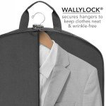 WallyBags Deluxe Travel Garment Bag with Two Pockets, Black 930, 40-inch