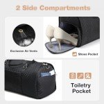 LekeSpring Garment Bags with 6 Set Packing Cubes, Garment Convertible Weekender Bag for Men and Women, Large Carry On Garment Bags for Travel, Duffle Bag Garment Bag Gifts Black Color