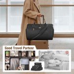 LekeSpring Garment Bags with 6 Set Packing Cubes, Garment Convertible Weekender Bag for Men and Women, Large Carry On Garment Bags for Travel, Duffle Bag Garment Bag Gifts Black Color