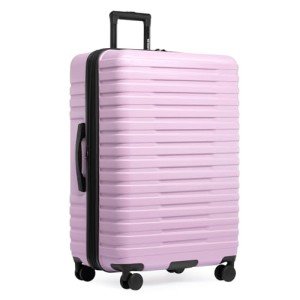U.S. Traveler Boren Polycarbonate Hardside Rugged Travel Suitcase Luggage with 8 Spinner Wheels, Aluminum Handle, Lavender, Checked-Large 30-Inch