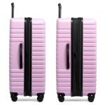 U.S. Traveler Boren Polycarbonate Hardside Rugged Travel Suitcase Luggage with 8 Spinner Wheels, Aluminum Handle, Lavender, Checked-Large 30-Inch