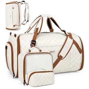 Convertible Garment Bags for Travel - Carry on Garment Duffle Bag with Backpack Straps for Men Women, 4 in 1 Large Travel Duffel Bags with Shoes Compartment Hanging Suit Dress Weekender Bag 3pcs Set