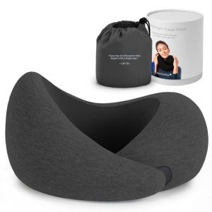 Ostrichpillow Go Neck Pillow, Travel Pillows for Airplanes, Premium Memory Foam Travel Pillow, 360º Ergonomic Design, Asymmetrical Sides, Travel Bag Included, Washable Modal Cover