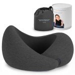 Ostrichpillow Go Neck Pillow, Travel Pillows for Airplanes, Premium Memory Foam Travel Pillow, 360º Ergonomic Design, Asymmetrical Sides, Travel Bag Included, Washable Modal Cover