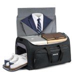 Hanke Carry on Garment Bags for Travel,Convertible Duffle Bag Luggage Bag Weekend Bag with Shoe Compartment,2 in 1 Hanging Suitcase Suit Bag for Men Women,Black