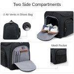 Hanke Carry on Garment Bags for Travel,Convertible Duffle Bag Luggage Bag Weekend Bag with Shoe Compartment,2 in 1 Hanging Suitcase Suit Bag for Men Women,Black