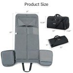 Hanke Carry on Garment Bags for Travel,Convertible Duffle Bag Luggage Bag Weekend Bag with Shoe Compartment,2 in 1 Hanging Suitcase Suit Bag for Men Women,Black