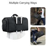 Hanke Carry on Garment Bags for Travel,Convertible Duffle Bag Luggage Bag Weekend Bag with Shoe Compartment,2 in 1 Hanging Suitcase Suit Bag for Men Women,Black