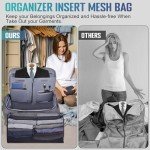 HILOMON Convertible Garment Duffel Bag with Mesh Storage Bag, YKK Zippers Carry On Garment Bag with Suit Compartment, 2 in 1 Hanging Suit Travel Bag (Grey)