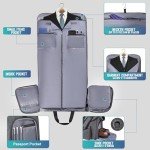 HILOMON Convertible Garment Duffel Bag with Mesh Storage Bag, YKK Zippers Carry On Garment Bag with Suit Compartment, 2 in 1 Hanging Suit Travel Bag (Grey)