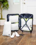 Compression Packing Cubes 6 Piece Set for Travel - Lightweight, Durable Clothes Organizer for Carry-On Luggage and Backpacks by TRIPPED Travel Gear (White and Green)