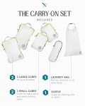 Compression Packing Cubes 6 Piece Set for Travel - Lightweight, Durable Clothes Organizer for Carry-On Luggage and Backpacks by TRIPPED Travel Gear (White and Green)