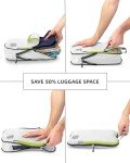 Compression Packing Cubes 6 Piece Set for Travel - Lightweight, Durable Clothes Organizer for Carry-On Luggage and Backpacks by TRIPPED Travel Gear (White and Green)