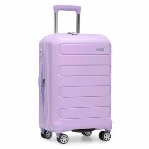 Traveler's Choice Pagosa Indestructible Hardshell Expandable Spinner Luggage, Lavender, Carry-on
