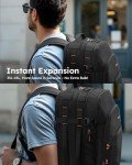 Tolaccea Travel Backpack, TSA Friendly Flight Approved Carry-on Luggage Water-resistant Business Rucksack, Durable Large Computer Bag Daypack Fits 15.6 Inch Laptop, 35-45L Expandable - Black