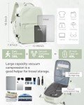suwasp Vacuum Compression Backpack, 45L Expandable Travel Backpack with Electric Vacpack Pump, Travel Vacuum Bags with Shoe Compartment/17inch Laptop Compartment/USB Port, Mintgreen