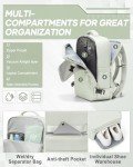 suwasp Vacuum Compression Backpack, 45L Expandable Travel Backpack with Electric Vacpack Pump, Travel Vacuum Bags with Shoe Compartment/17inch Laptop Compartment/USB Port, Mintgreen