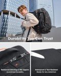 Tolaccea Travel Backpack, TSA Friendly Flight Approved Carry-on Luggage Water-resistant Business Rucksack, Durable Large Computer Bag Daypack Fits 15.6 Inch Laptop, 35-45L Expandable - Black