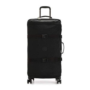 Kipling Spontaneous Softside Spinner Wheel Luggage, Integrated TSA Accepted Lock, Black Noir, Checked-Large,KI4193