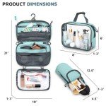 Toiletry Bag Kit Set: Hanging Travel Toiletry Bag + 311 TSA Cosmetic Liquid Bag + Ultralight Accessory Organizer Pouch (Dusty Teal)