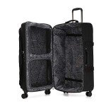 Kipling Spontaneous Softside Spinner Wheel Luggage, Integrated TSA Accepted Lock, Black Noir, Checked-Large,KI4193