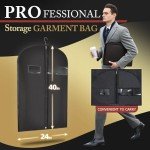 Hleelomi 5 Pack 40-inch Suit Bag Garment Bag for Travel and Storage, Garment Bags for Hanging Clothes with Zipper and Visible Transparent Window, Black