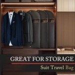 Hleelomi 5 Pack 40-inch Suit Bag Garment Bag for Travel and Storage, Garment Bags for Hanging Clothes with Zipper and Visible Transparent Window, Black