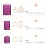 Cambond Compression Packing Cubes for Travel Women - 4 Pack Luggage Packing Organizers Vacation Travel Essentials Accessories Bags Compression Cubes for Carry on Suitcases, Purple
