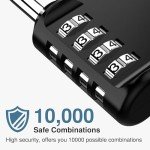 Puroma 2 Pack Combination Lock for Locker 4 Digit Outdoor Waterproof Padlock for School, Gym, Sports, Fence, Toolbox, Gate, Case, Outdoor, Hasp Storage (Black)