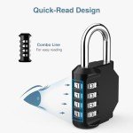 Puroma 2 Pack Combination Lock for Locker 4 Digit Outdoor Waterproof Padlock for School, Gym, Sports, Fence, Toolbox, Gate, Case, Outdoor, Hasp Storage (Black)