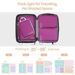Cambond Compression Packing Cubes for Travel Women - 4 Pack Luggage Packing Organizers Vacation Travel Essentials Accessories Bags Compression Cubes for Carry on Suitcases, Purple