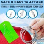 BlueCosto - Luggage Tags - Large, Green, 5 PK - PVC Suitcase Tags w/Privacy Cover & Stainless Steel Wire Loops - Personalized Baggage Identifiers for Travel - Backpack Name Labels
