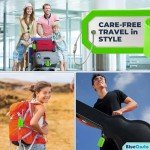 BlueCosto - Luggage Tags - Large, Green, 5 PK - PVC Suitcase Tags w/Privacy Cover & Stainless Steel Wire Loops - Personalized Baggage Identifiers for Travel - Backpack Name Labels